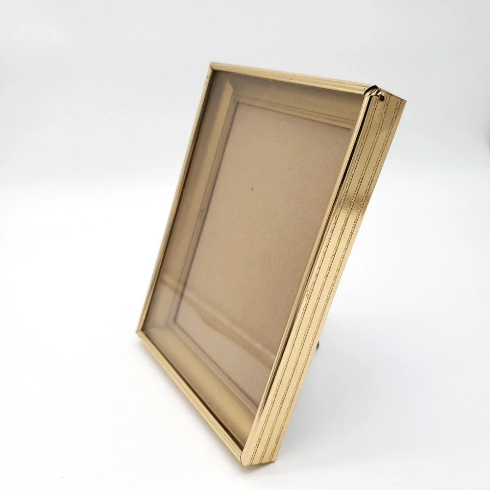 Vintage Gold 5x7 Picture Frame Hollywood Regency MCM Brass Tabletop Decor